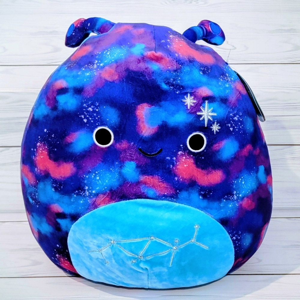 NWT Galaxy Squishmalliws Plush Toy with Blue and Purple Design Nsmed Piaxa, 17"
